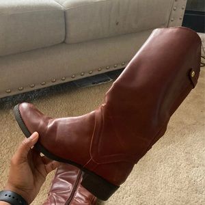 brown high boots
